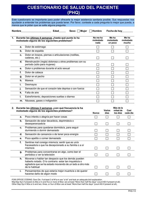 CUESTIONARIO DE SALUD DEL PACIENTE PHQ