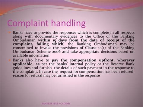 Banking Ombudsman Scheme Ppt