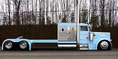 LWB Baby Blue Peterbilt Big Trucks Big Rig Trucks Trucks