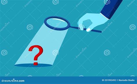 Analyze The Problem Looking At The Question Mark With A Magnifying