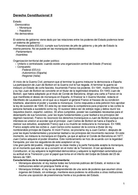 Apuntes Derecho Constitucional Hasta Mitad Del Curso Apuntes De Derecho Constitucional Docsity