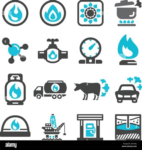 Conjunto De Iconos De Gas Natural Vector E Ilustraci N Imagen Vector