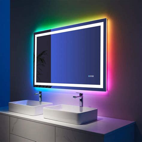 Inster Iridescent In W X In H Rectangular Frameless Rgb Led