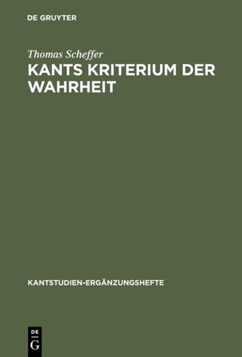 Kants Kriterium Der Wahrheit Online Kaufen