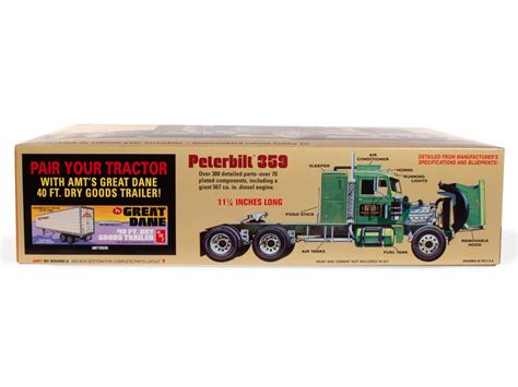 Amt Peterbilt 359 California Hauler Wsleeper 125 Scale Model Kit