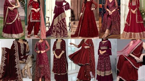 Party Wear Maroon Dress Design Maroon Wedding Dress Ideas Maroon