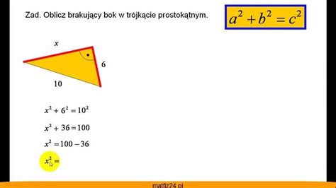 Twierdzenie Pitagorasa Zadania I Przyk Ady Matfiz Pl Youtube