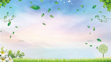 Hand Painted Natural Green Landscape Background Material, Green, Green Leaf, Grassland ...