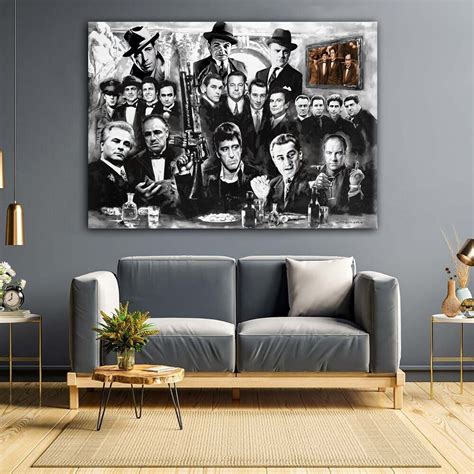 Classic Gangsters Old Movie Gangster Wall D Cor Black White Movie