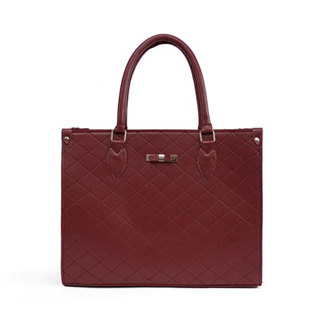 maroon quilted tote bag bags