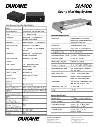 Dukane sm400 Sound System | PDF