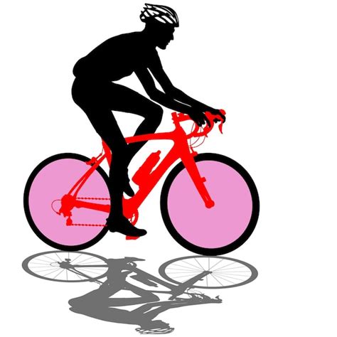 Premium Vector Silhouette Of A Cyclist Male Vector Illustration