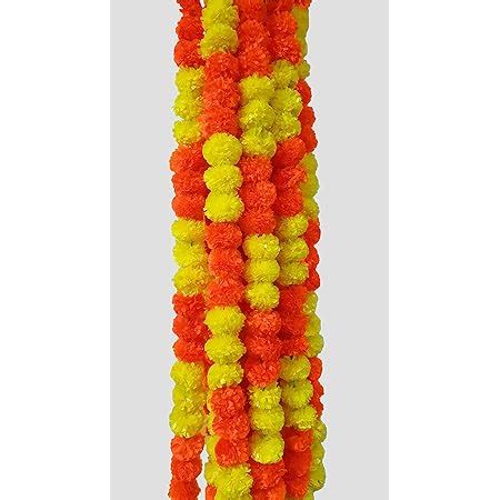 Buy Abhaas Pcs Indian Handmade Artificial Marigold Garland Flowers