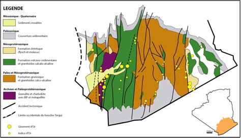 Carte Sch Matique Du Hoggar Localisation Des Principaux Gisements Et