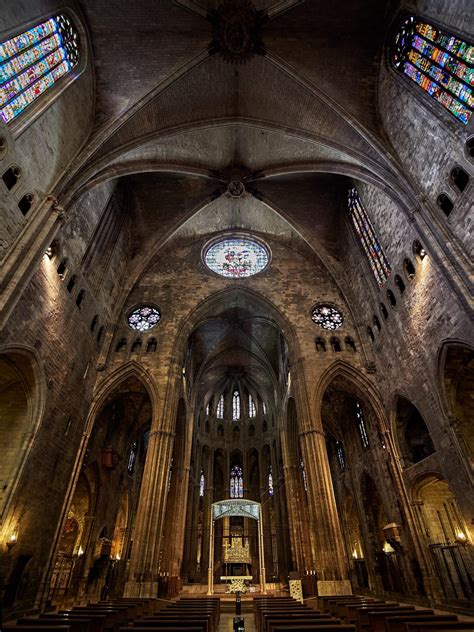 Interior of Girona Cathedral (NE Spain) : It has the widest gothic nave ...