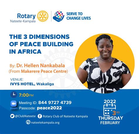 The 3 Dimensions Of Peace Building In Africa By Dr Hellen Nankabala Rotary Club Of Nateete