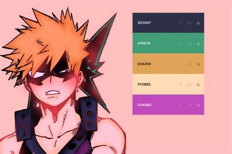 Colored Bakugo But With A Random Color Pallette D Bokunoheroacademia