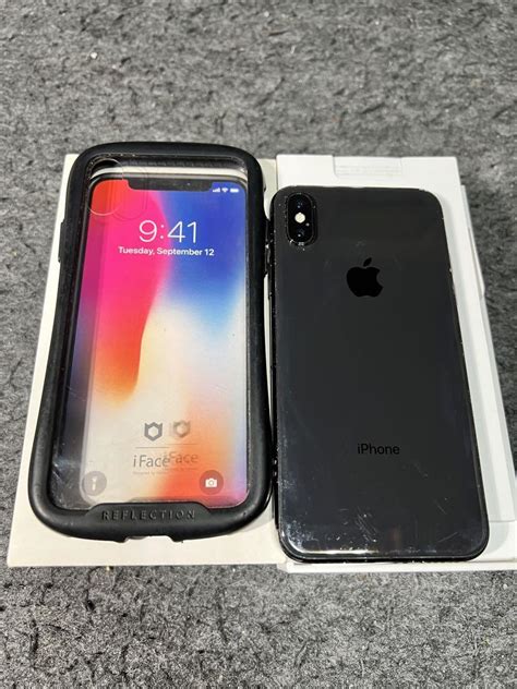 iPhone X 256GB ブラック i Faceケース付き正規品箱付き 良質 49 0 割引 swim main jp