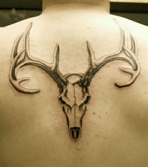 Buck Head Deer Skull Tattoos Back Tattoos For Guys Skull Tattoo