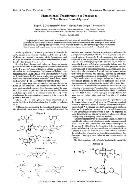 Photochemical Transformation Of Truxones To C Nor D Homo Steroid