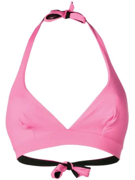 Fisico Halterneck Bikini Top In Pink Modesens