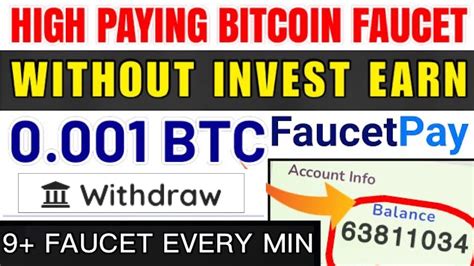 High Paying Bitcoin Faucet Without Invest Earn Btc Every Min