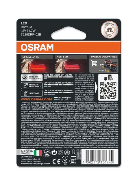 Led Osram Ledriving Sl Drp B P W V Bay D Red