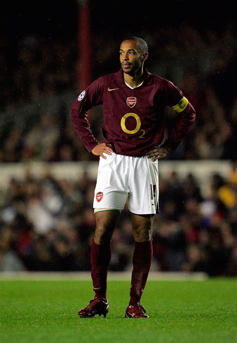 Thierry Henry Wearing The Arsenal Home Kit During 05 06 Season