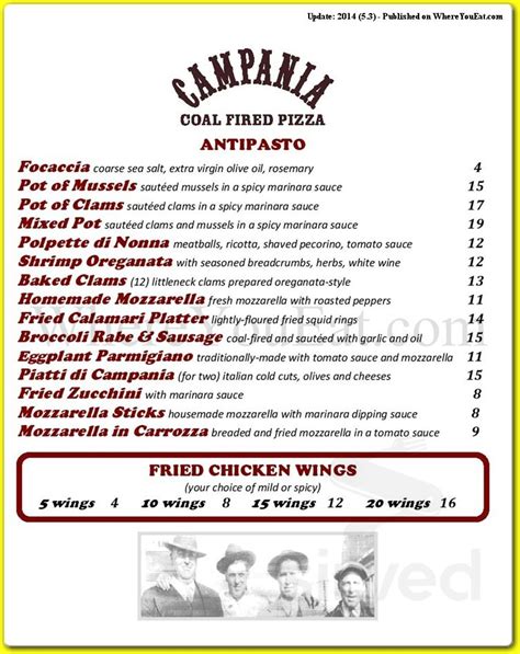 Campania Menu In Staten Island New York Usa