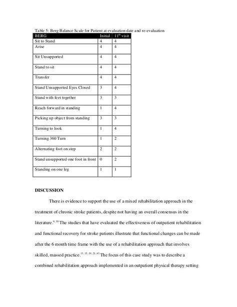 Printable Berg Balance Test