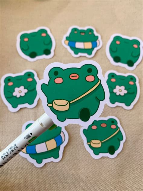 Cute Frogs Sticker Pack 4pc Matte Weatherproof Die Cut Etsy