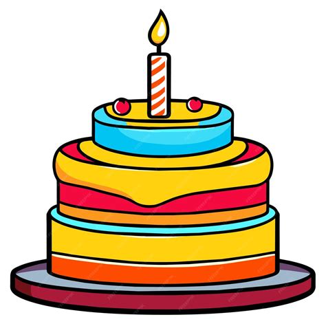 Premium Vector Birthday Cake Vector Illustration