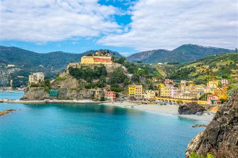 Aerial View Of Monterosso Al Mare Village Which Is Part Of The Famous