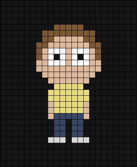 Morty Smith Pixel Art Pixel Art Pixel Art Grid Minecraft Pixel Art