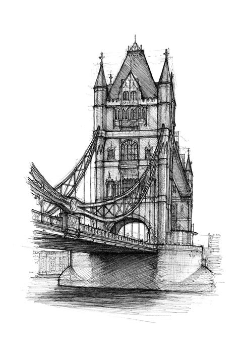 Tower Bridge Luke Adam Hawker Architecture Drawing Art