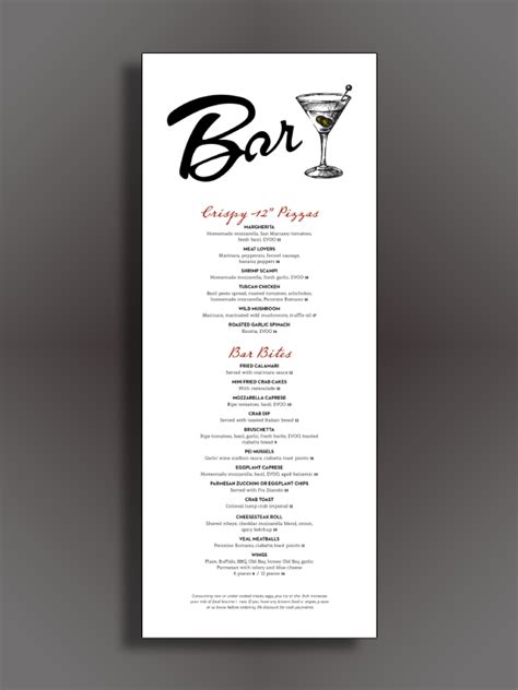 Bar Food Menu Template