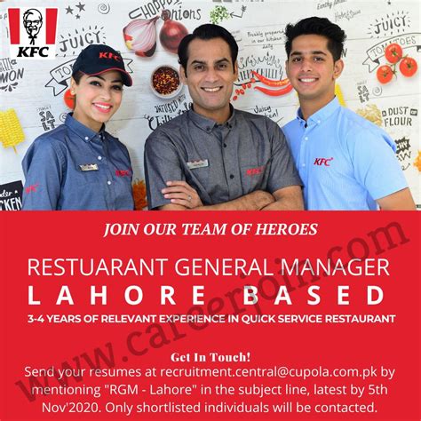 KFC Pakistan Jobs Restuarant General Manager