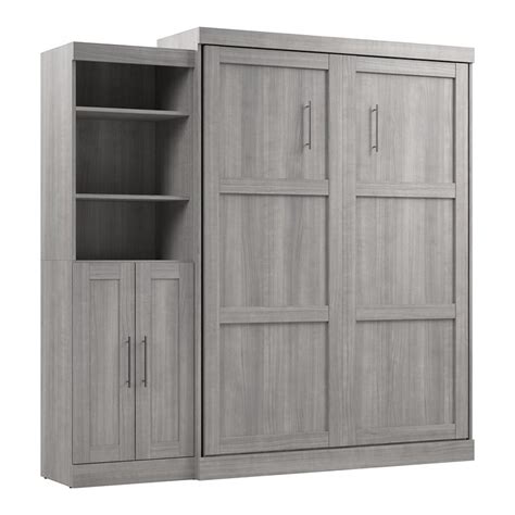 Bestar Pur Engineered Wood Queen Murphy Bed Closet Organizer In