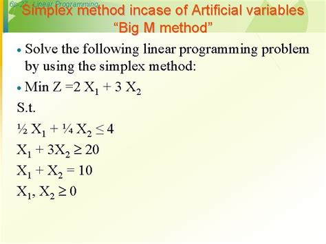 6 S1 Linear Programming Simplex Method Simplex A