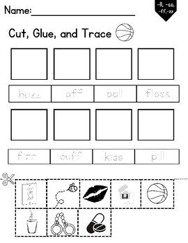 Consonant Final Ending Ll Ss Zz Ff Seatwork Worksheets Pages