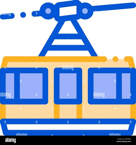 Public Transport Aerial Lift Vector Thin Line Icon Stock Vector Image