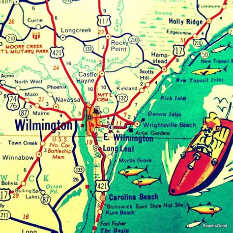 WILMINGTON map Wilmington North Carolina map wall art Fathers