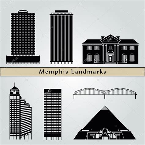 Memphis Landmarks And Monuments Stock Vector Image By Paulrommer