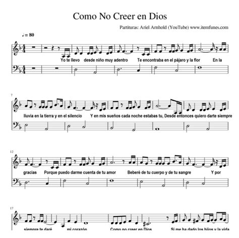 Como No Creer En Dios Item Funes Partitura Acorde Letra Pdf