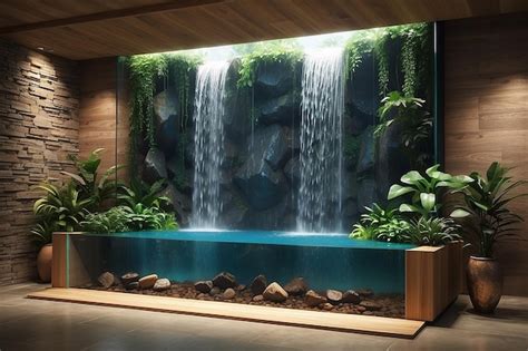 Premium Photo | Indoor Waterfall Showcase a stunning indoor waterfall ...