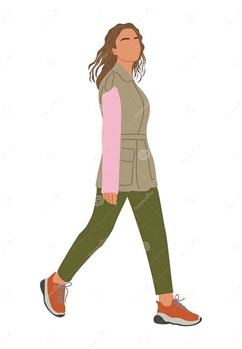 Business Woman Walking Side View Vector Isolated Stock Vector