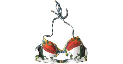 Dolce Gabbana Multicolor Floral Swimwear 2 Piece Bikini In Red Lyst