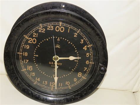 Seth Thomas Us Navy Ships Clock 24 Hr Dial Ww2 1880480043