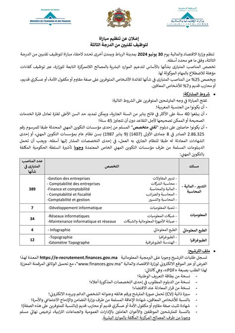 Liste Des Convoqu S Oral Concours Minist Re De Leconomie Et Des