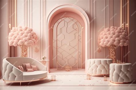 Premium Photo Modern Living Room Interior Design Decorated In All Pink Color